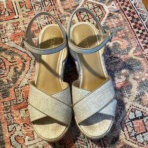 J. Crew Silver Espadrille Shoes